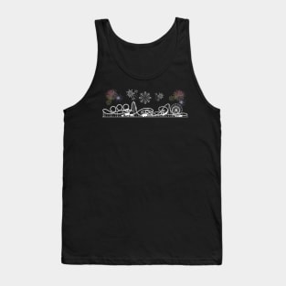 Lispe Amusement Park Rollercoaster & Fireworks Tank Top